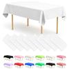 BOUBONI 4/8 tovaglie lunghe usa e getta bianche, 274 x 137 cm, in plastica, adatte per catering, matrimoni, all'aperto, feste di laurea, eventi a tema (8, bianco)