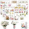Aoiuenok Adesivi da sfregare a fiori, 6 pezzi A5, adesivi da trasferimento con pellicola, per mobili, vetro, legno, scrapbooking, fai da te (fiori)
