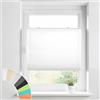 HOMEDEMO Tenda plissettata Klemmfix senza foratura, Bianco, 45x190cm(LxH), plissé avvolgibile per finestra con staffe a morsetto, protezione dalla vista e dal sole, tende per finestre e porte