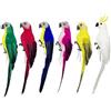 LWINGFLYER 6 uccelli artificiali pappagalli finti da 25,4 cm, realistici, modellini per decorazioni per albero da pirata, accessori per costumi da pirata, colori assortiti (pappagallo artificiale)