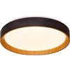 Alpinaluz Plafoniera LED Moderna 30W Ø40 cm - Luce CCT 3000K 4000K 6000K - Cornice Nera con Interno Effetto Legno - Diffusore Opaco - Per Soggiorno, Camera o Corridoio