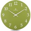 Lafocuse 30cm Orologio da Parete Verde Oliva Legno Silenzioso, Design Moderno Orologio da Muro, Analogico Classico Decorativo per Soggiorno Camera da Letto Cucina Ufficio