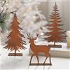 Bseical Confezione da 3 decorazioni per albero di Natale, renne, da giardino, decorazione natalizia, in metallo, decorazione per l'Avvento, Natale, giardino, terrazza, balcone (ruggine)