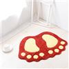ele ELEOPTION tappetino da bagno antiscivolo, asciugatura rapida, impronte, assorbe acqua, morbido, per camera da letto, cucina, corridoio, ingresso, cotone, rosso, medio (60 * 40 cm)
