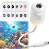 Generic Proiettore di luce notturna HD Smart Dynamic 5D, Plug and Play, proiettore HD Star regolabile, USB a 360°, proiettore Galaxy e luna, luce notturna per camera da letto, soffitto, tetto auto (12 film)