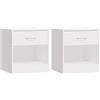 vidaXL Comodini 2 pz con Cassetto in Bianco Lucido