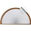 Grandekor Tenda oscurante a semicerchio, oscurante, ad arco, senza fili, senza trapano, a mezza luna, a nido d'ape, per finestre, oscuranti, facile da installare, 61 x 121,9 cm, bianco