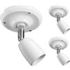 ledscom.de 3 lampade da soffitto/portalampada ELEPO, porcellana, acciaio, bianco lucido, 1x E27 max. 40W