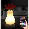 KLauer Tuya JK009090 - Lampada ambientale intelligente Bluetooth WiFi con controllo vocale Alexa | Lampada da comodino a LED RGB con ricarica USB | Mini luce da comodino con controllo del suono per la