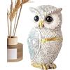 Generico Decorazioni A Forma Di Gufo Per La Casa | Scultura Rapace - Decorazioni Artigianali In Resina Per Mensole Bagno Scrivania Tavolo E Soggiorno