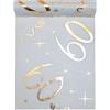 Santex Runner da tavola bianco/oro 60 anni 30 cm x 5 m tessuto decorativo striscione runner da tavolo
