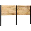 vidaXL Testiera 180 cm in Legno Massello di Mango e Ferro, Pannello Testiera Doppia, Testiera a Pannello, Colore Naturale, Dimensione King