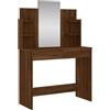 vidaXL Toeletta con Specchio Rovere Marrone 96x39x142 cm