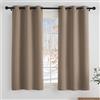 PONY DANCE Tende Oscuranti Termiche Isolanti Corte per Interni | per Camera da Letto, per Finestre Piccole, Blackout, per Cucina, con Anelli, Privacy, 2 Pezzi L 90 x A 137 CM, Moca