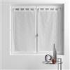 douceur d'intérieur, Olympia - Coppia di tende con passanti, 2 x 60 x 90 cm, colore: bianco, velo sabbiato ricamato