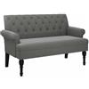 vidaXL Panca con Schienale Grigio Scuro 120x62x75,5 cm in Tessuto