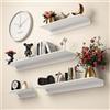 Monbaer Mensola sospesa da parete, decorazione per la casa, in metallo bianco, per soggiorno, cucina, bagno, lavanderia, libreria (60 x 20 cm)