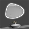 AICA ITALY SRL Specchio Rotondo Illuminato a LED, Specchio da Parete da Bagno 80 x 100cm, Specchio da trucco, Anti nebbia, Dimmerabile 3000K-6500K, Funzione di Memoria, IP44 impermeabile