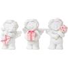 Logbuch-Verlag - Mini angioletto decorativo, 5 cm, colore: bianco e rosa, Resina sintetica., bianco, 3 pezzi