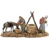Moranduzzo Donne al Pozzo con Asino, H Max 11,4 cm - STANDARD 10 - Scala 1:20 - Statuine Presepe Indistruttibili, Stile Arabo, Scultore M. Landi, Made in Italy