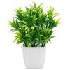 OFFIDIX Piante Artificiali Mini Piante in plastica con Vaso Quadrato per scrivania, Piante Verdi in plastica Finta per la casa Pianta Finta con vasi in plastica(Verde chiaro)