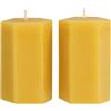 Danilovo Candele Cera d'Api Naturale al 100% - Decorazioni Casa Eleganti e di Alta Qualità - Candele Naturali Decorative e Sostenibili (2 pz, 5 x 7 cm, 15 Ore)