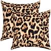 Loussiesd Set di 2 federe per cuscini con stampa leopardata, morbide, per ragazzi, ragazze, adolescenti, con stampa animale, per donne e uomini, safari, 45,7 x 45,7 cm