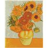 Meecaa Kit per punto croce prestampato a 11 punti, con girasole e fiori di Van Gogh, con accessori prestampati (48 cm x 58 cm) (girasole)