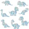GORGECRAFT 16 PZ 8 Stili Adesivi per Finestra di Dinosauro Arcobaleno Statico Adesivi per Finestra Adesivi per Vetro Collisione Non Adesivi Pellicola In Vinile Decalcomanie Macchiate con Laser