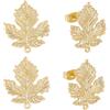 Beebeecraft 1 Scatola da 8 Pezzi di Orecchini A Perno A Forma di Foglia Placcati in Oro 18K con Passante e 10 Dadi per Orecchini per La Creazione di Gioielli Fai da Te