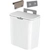 Fonowx Pattumiera sotto Il lavandino Contenitore Compatto per immondizia Riciclaggio Bidone della Spazzatura con Gancio Secchio per Compost da Interno, Bianco 9L