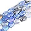 PONABEADIY 1 scatola Da 210 pezzi di Perline di Vetro Ovali Piatte Blu con Fori Sfaccettate Placcate In Colore AB Distanziali Ciondoli Sfusi per La Creazione di Gioielli Collane Bracciali Orecchini Fo