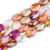 PONABEADIY 1 scatola Da 210 pezzi di Perline di Vetro Ovali Sfaccettate Arancioni con Fori Assortite Piatte Placcate In Colore AB Distanziali Ciondoli Sfusi per La Creazione di Gioielli Collane Bracci