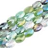 PONABEADIY 1 Scatola da 210 Pezzi di Perline di Vetro Ovali Piatte Verdi con Fori Sfaccettate Placcate in Colore AB Distanziali Ciondoli Sfusi per La Creazione di Gioielli Collane Bracciali Orecchini