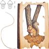 CREATCABIN Scoiattolo Animale Artigianato in Legno Intagliato Appendere alla Parete Targa Artistica Ornamento Statua Rustico Fattoria Cortile per Casa Regali Natale Compleanno Famiglia 19.3x12.8cm
