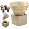 XRXRX Tazze da tè Giapponesi in Ceramica,Tazza da caffè in Ceramica con Base, Cilindriche, per tè Matcha, Vino, tè Bianco, caffè, Bevande, Imbuto A Canne Triangolare Vintage Tazza in Ceramica