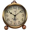 Saytay Orologio retrò classico,tavolo da tavolo dorato Sveglia da scrivania Sveglia da scrivania silenziosa vintage stile europeo Movimento al quarzo senza ticchettio Funziona a batteria,Lenti in vetro HD,di
