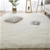 Treer Tappeto Salotto Moderno 200x300 Pelo Lungo, Chic Tappeto Peloso Soggiorno Antiscivolo Tappeti Pelosi Camera da Letto Morbido e Soffice (160 * 200cm,Beige)