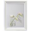 Andiker Cornice portafoto 13 x 18 cm, stile retrò, con passepartout, in resina e vetro organico infrangibile, da posizionare in verticale o orizzontale, per decorazione da tavolo (bianco)