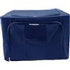 COSE DA CASA Scatola Porta Indumenti in Tessuto TNT blu 40x30x50cm doppia Chiusura a Cerniera new e Finestre Trasparenti vedo il tutto Box Salvaspazio per Armadio Organizer Pieghevole