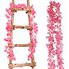 QYEHF Ghirlanda Fiori Artificiali, 2 m, Fiori di Lilla Finti, Ghirlanda di Fiori Lilla Artificiali Seta Fiori Finta Piante Sospese per Matrimonio Feste Giardino Casa Muri Decorazione (Rosa)