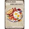 SUPERDANT Targa In Metallo per Colazione Inglese Cartello In Latta per Colazione Divertente Poster Retrò Taste Of London Segno per Cucina Caffè Bar Decorazione Da Parete 30x20cm