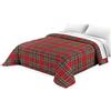 Tata Home Trapunta Invernale Singola Imbottita 300 gr/mq Piumone Caldo Misura 160x260 cm Fantasia Tartan Made in Italy Mod. Scozia Rosso