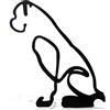 Generic Statua minimalista in metallo nero a forma di cane boxer, statuetta artistica da regalo, decorazione per la casa, versione ornamentale (piccola)