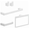 Kiamami Valentina - set 4 accessori bagno a muro bianco opaco giacinto fissaggio con viti incluse