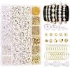 Lxoraziy 1120 Pezzi Set Perline per Gioielli fai da te, Perline Per Braccialetti Kit Kit per la Creazione di Gioielli, con Lettere, per Fai da Te Perle di Braccialetti, Collane, Bigiotteria