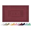 IlGruppone Tappeto Bagno Assorbente in Spugna Varie Misure da Scendidoccia A Tappeto Grande Lavorazione Jacquard Tinta Unita Ricamo Cornice Lavabile Lavatrice - Bordeaux - TappetoBagno60x90