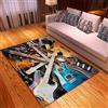 Meiju-shop Mateju Tappeto Salotto Moderno, 3D Chitarra Tappeti Camera da Letto, rug Cucina Antiscivolo Lavabile per Tavolino da Salotto,Bagno,Tappeto Bambini Cameretta (Strumento Musicale,100x120cm)