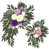 MISNODE Kit di fiori artificiali viola per archi nuziali (confezione da 2), ghirlande di peonia in seta per matrimoni, cartello di benvenuto per feste di nozze