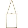 POFET - Cornice da appendere alla parete in ottone con certificato di opere d'arte in vetro, motivo geometrico, decorazione verticale, 15,2 x 20,3 cm